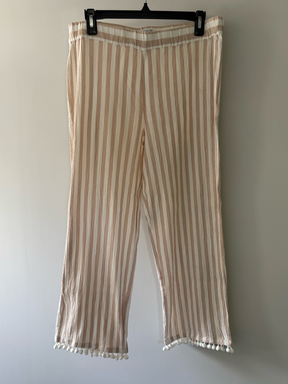J.Crew Striped Wide Leg Cotton Pants